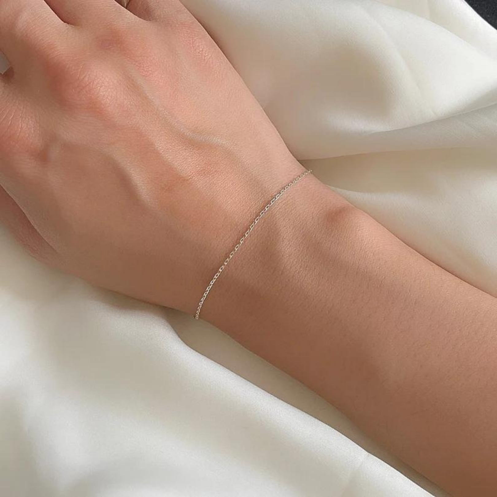 Sterling Silver Simple Chain Bracelet - sterling silver, couple jewelry, premium jewelry, elegant design