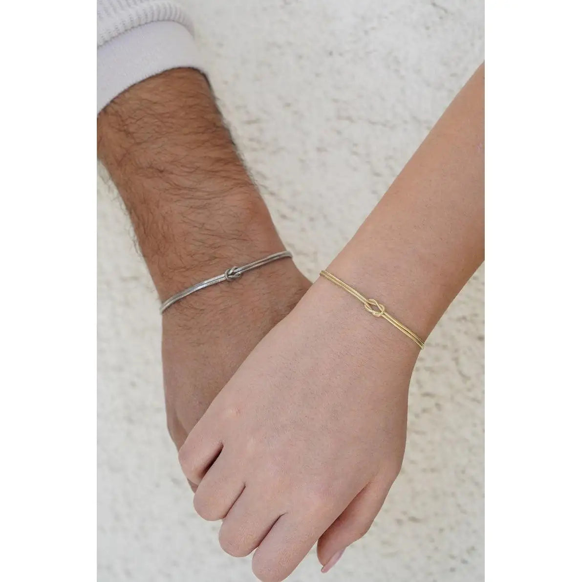 The Bond Set 925 silver couple bracelets flat lay — gift-boxed his and hers bracelet set India