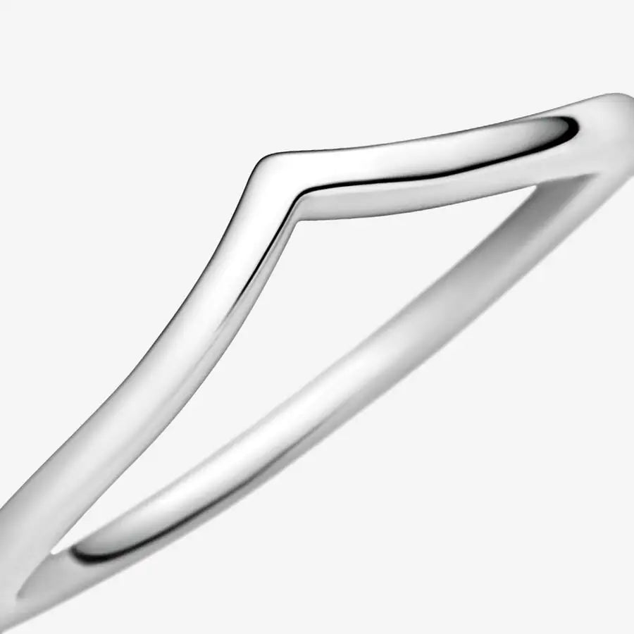 Pure Serenity ring side view — 925 silver plain band, tarnish-resistant