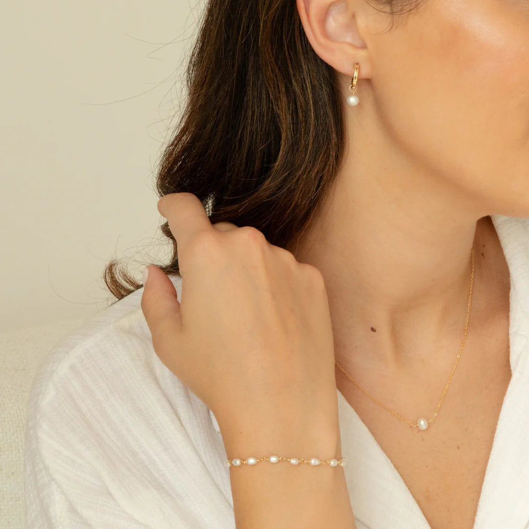 The Noor Set — 925 Silver Pearl & 18K Gold 3-Piece Jewellery Set for Her
