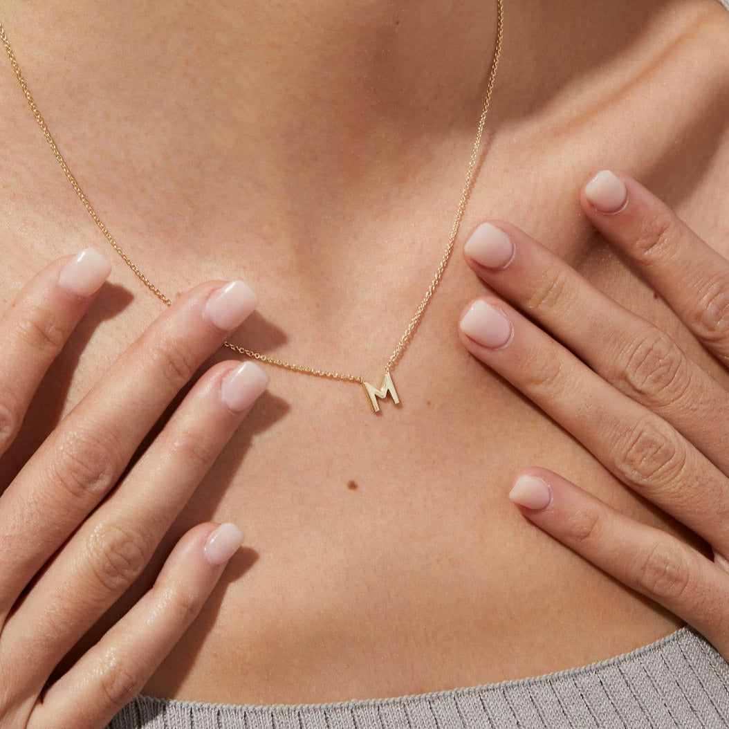 Sterling silver 18K gold plated Initial Pendant