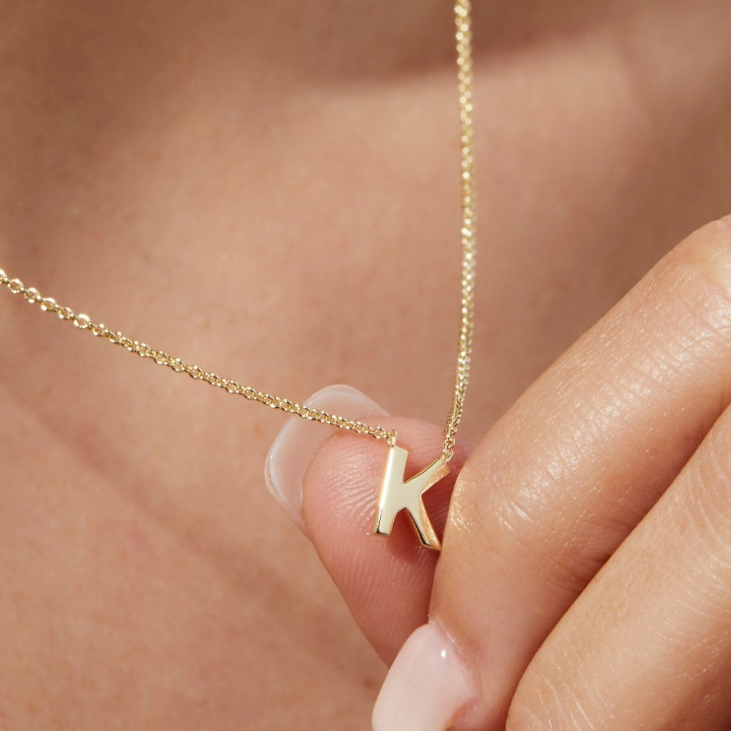 Sterling silver 18K gold plated Initial Pendant
