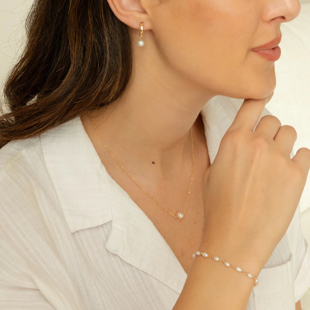 The Noor Set — 925 Silver Pearl & 18K Gold 3-Piece Jewellery Set for Her