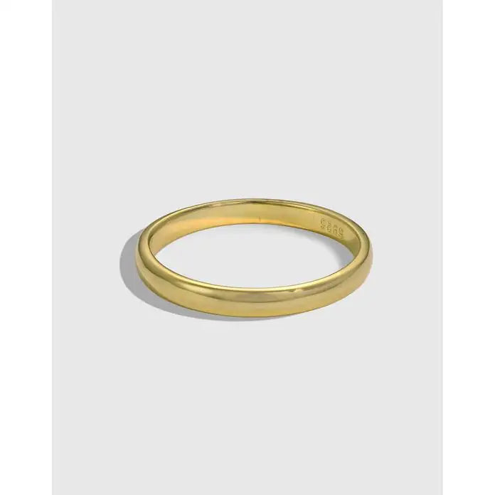 Plain 925 Sterling Silver Band Ring — minimalist silver ring for women, gold and silver finish