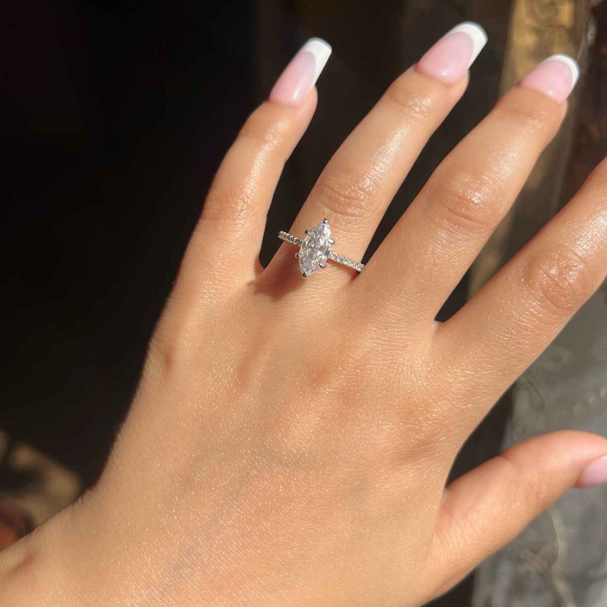 The Evermore Marquise Ring — 925 sterling silver marquise silhouette ring, view 1