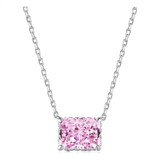 Serenade silver necklace flat lay — 925 sterling silver, gift packaging