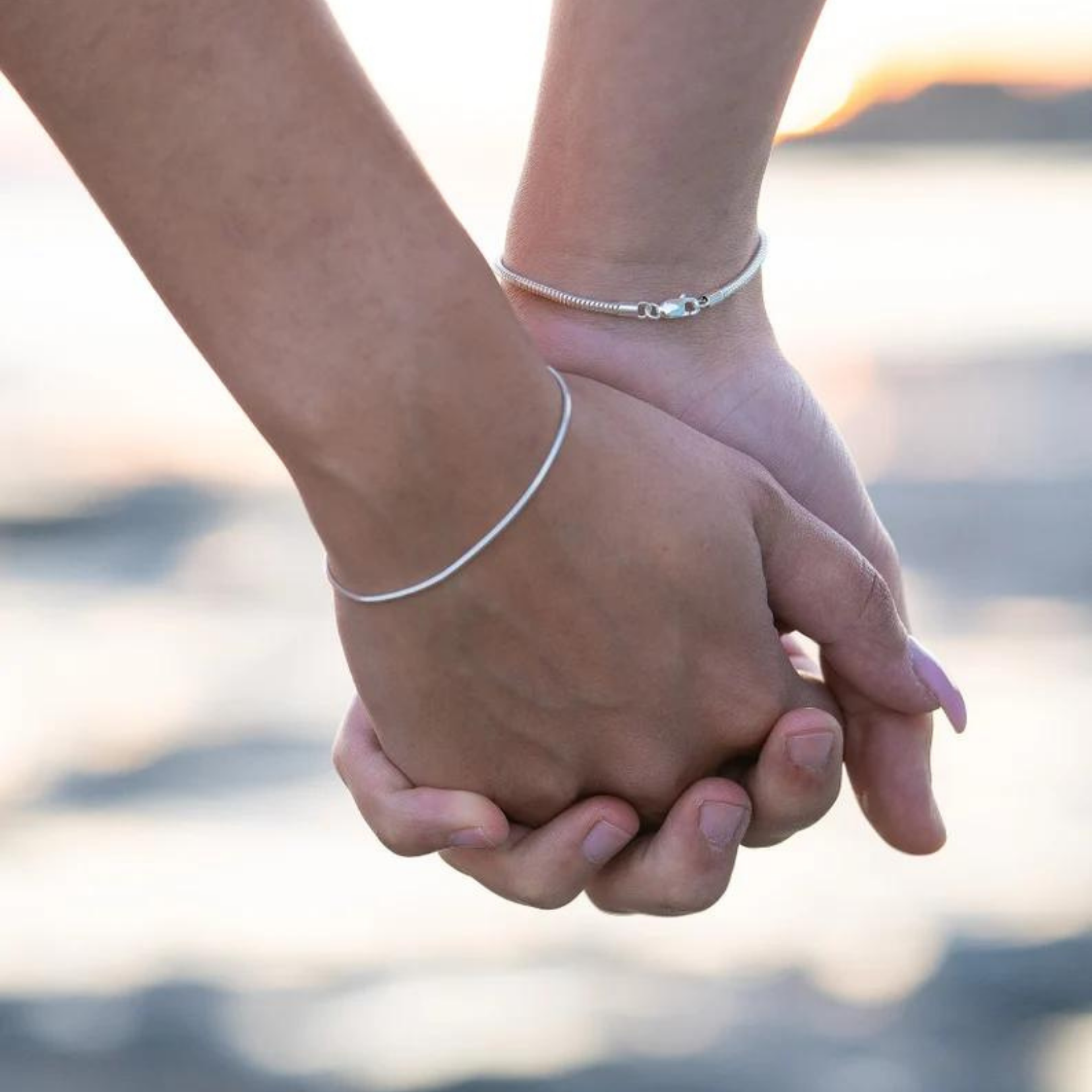 Sterling Silver Twin Stars Couple Bracelet