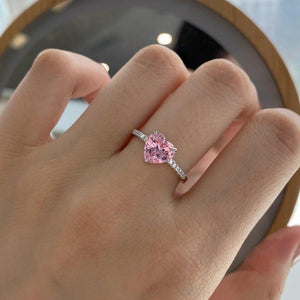 Sterling Silver Pink Heart Ring - UNJELLIC