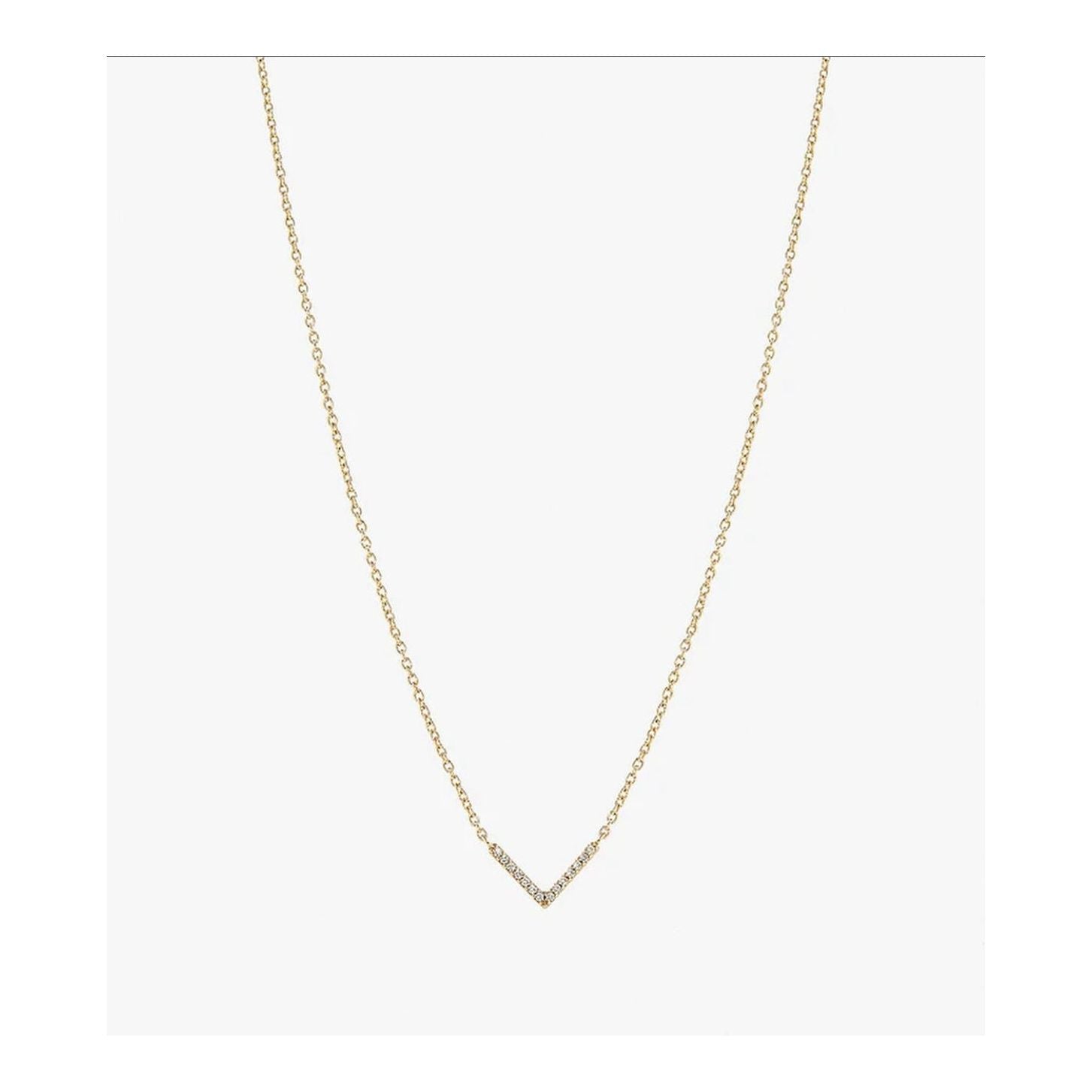 Sterling Silver 18K Gold Plated V Necklace - UNJELLIC