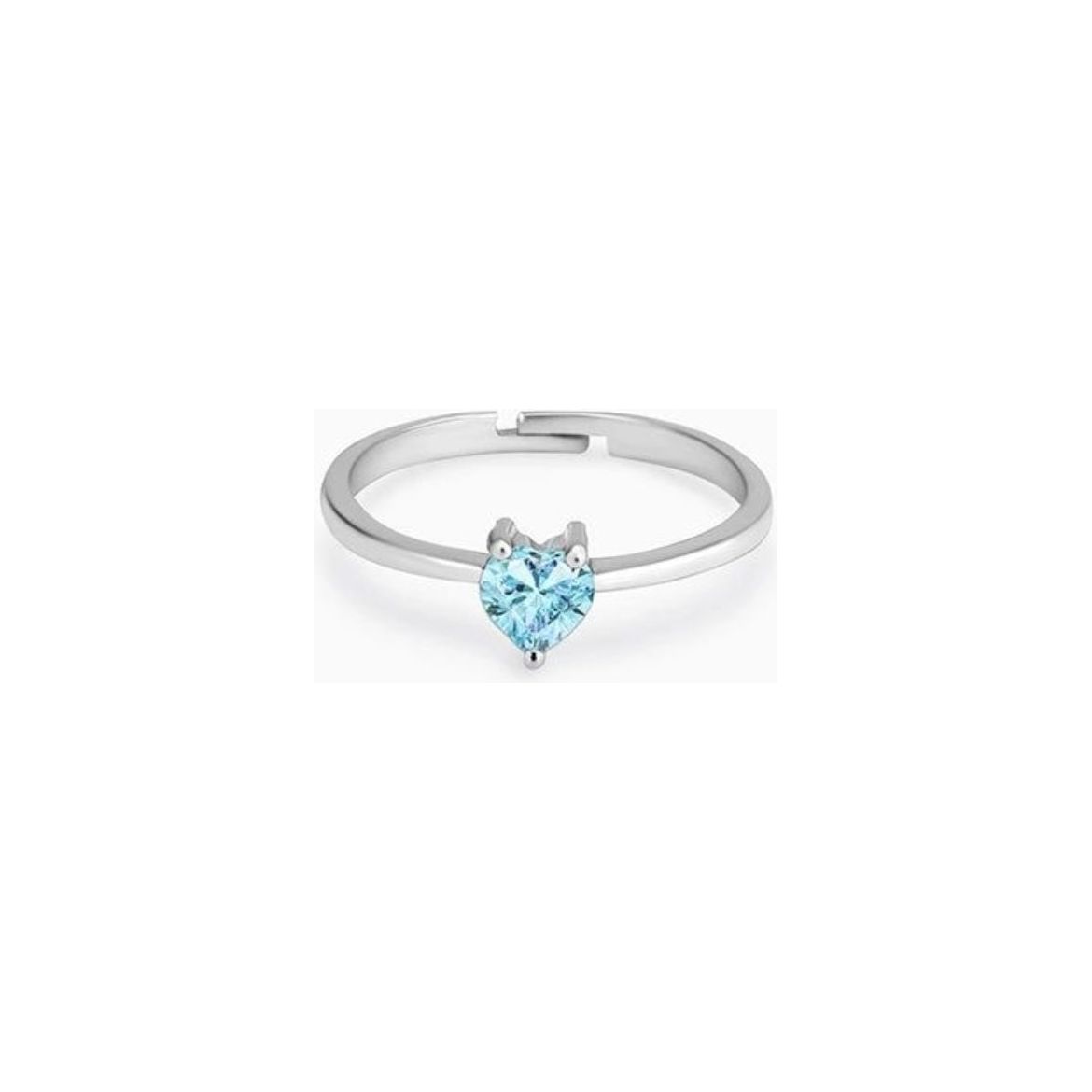 Sterling silver Blue Heart Shaped Plain ring - UNJELLIC