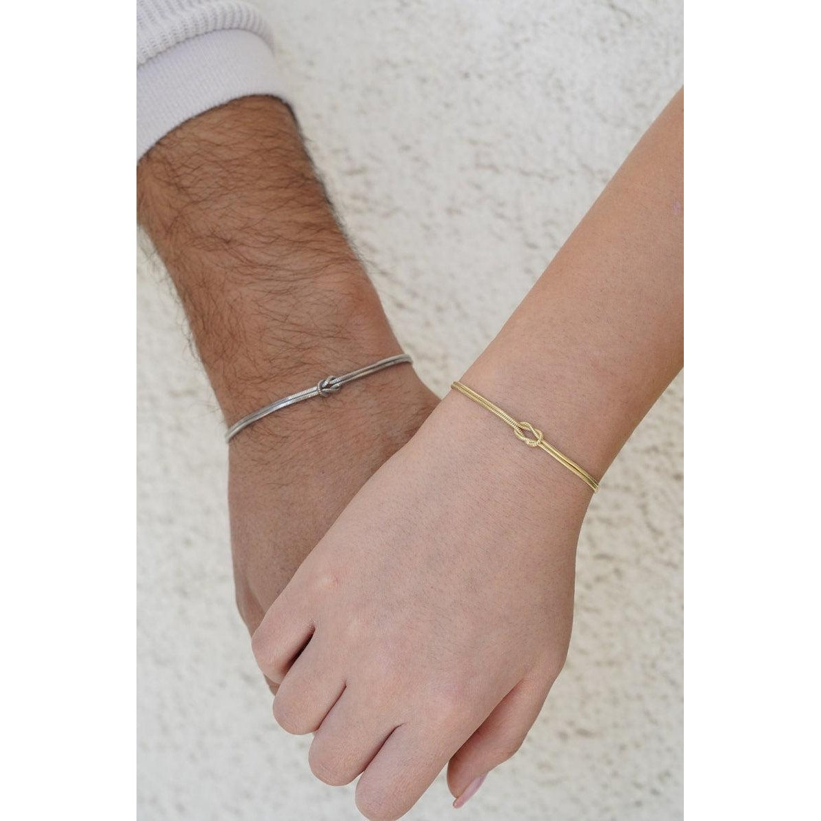 Sterling Silver S925 Knot Couple Bracelet - UNJELLIC