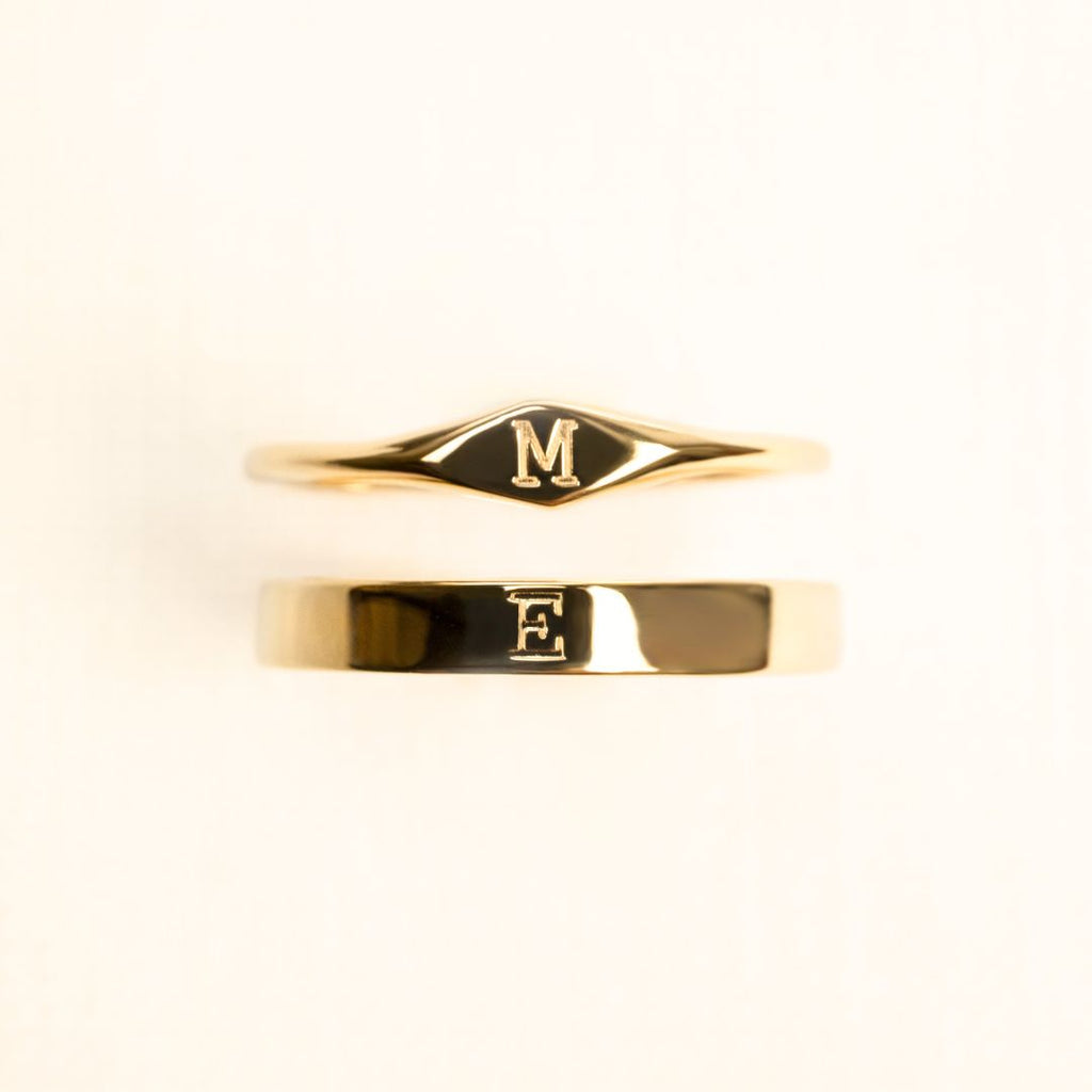 Initial Couple Ring Set — Personalised 925 Silver