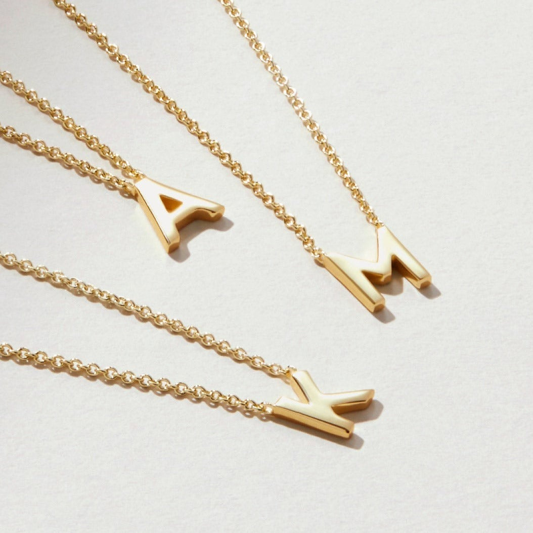 Sterling silver 18K gold plated Initial Pendant