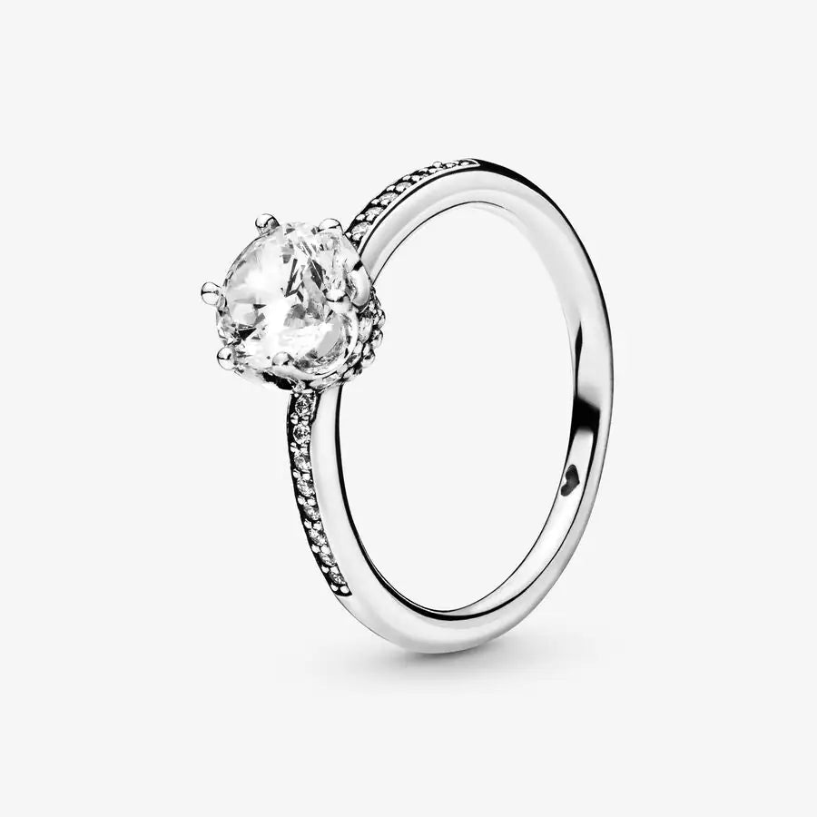 Gleaming Echo ring in 18K gold plated 925 silver variant — gold finish with round AAA CZ centre stone