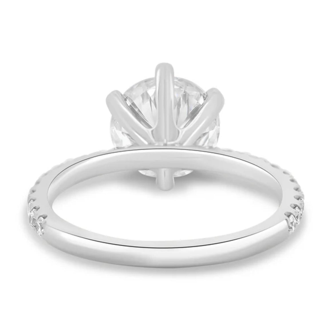 Pavé-Set Round Solitaire Engagement Ring