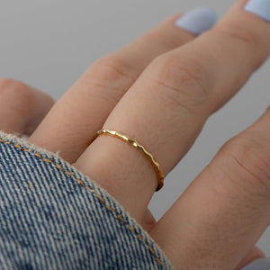 Silver Luster 18K Gold Plated Dainty Ring - UNJELLIC