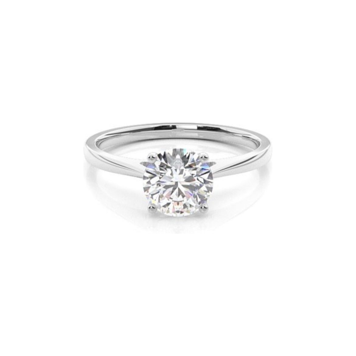 Sterling Silver White Solitaire Ring - UNJELLIC