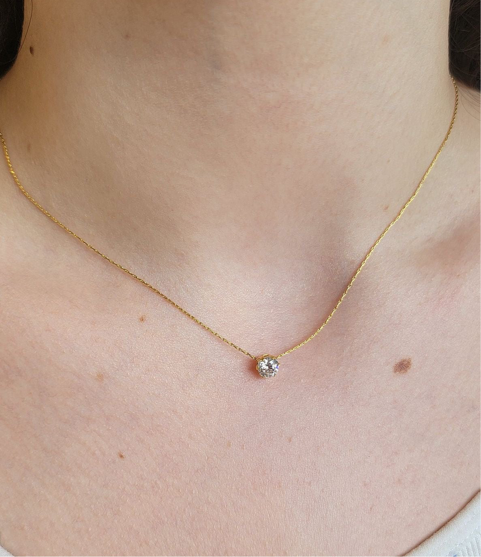 Round Solitaire Pendant Necklace