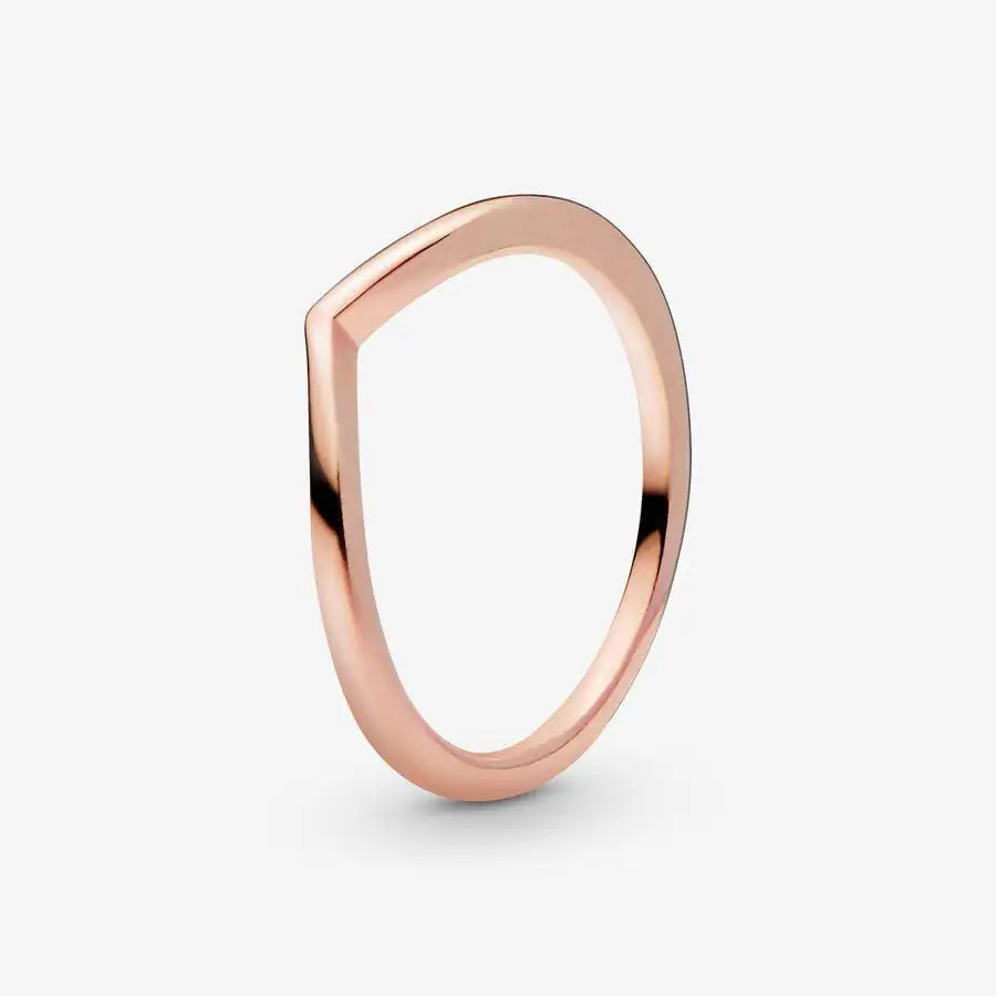Rose gold plain band ring close-up — 925 sterling silver, minimalist ring India
