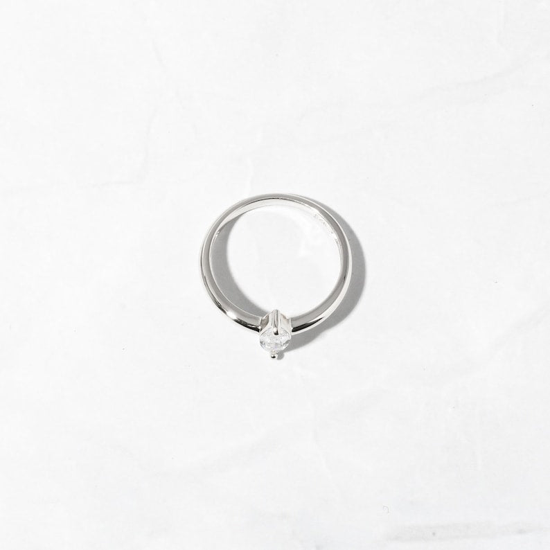 Marquise Sterling Silver Plain Band Ring - UNJELLIC