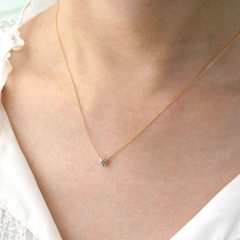 Round Solitaire Pendant Necklace