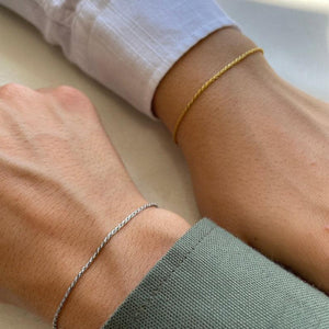 Sterling Silver 925 Minimal Couple Bracelet - UNJELLIC