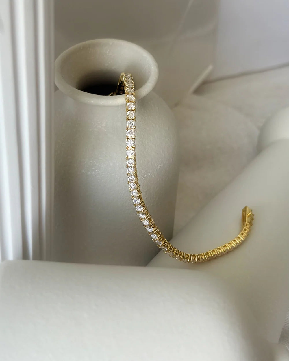 Elysian Tennis Bracelet - Sleek Sparkling Design - Bracelet, handcrafted jewelry