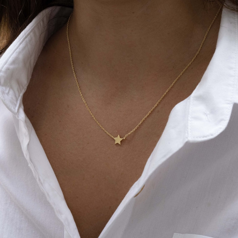 Sterling Silver Star 18K Gold Plated Necklace - UNJELLIC