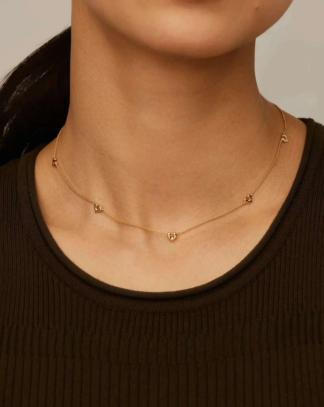 Amour Heart Station Necklace