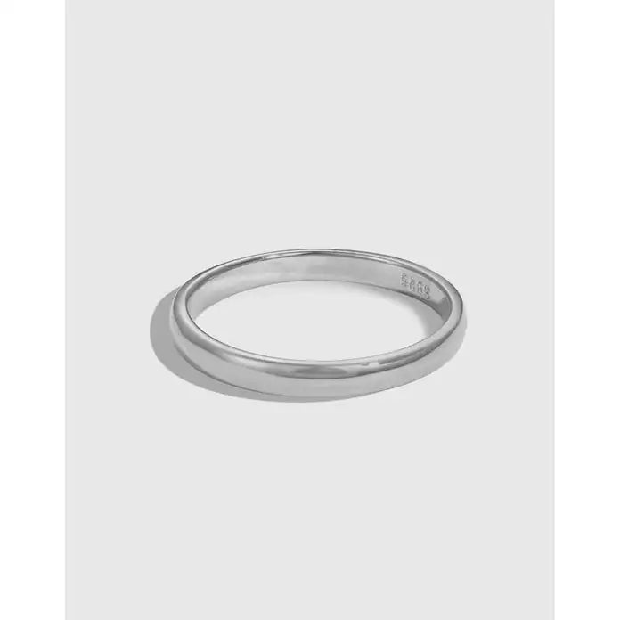 Plain Sterling Silver band ring gold plated variant — stackable minimalist ring India