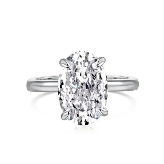 Charlette Oval Plain Band Sterling Silver Ring - sterling silver, couple jewelry, premium jewelry, elegant design