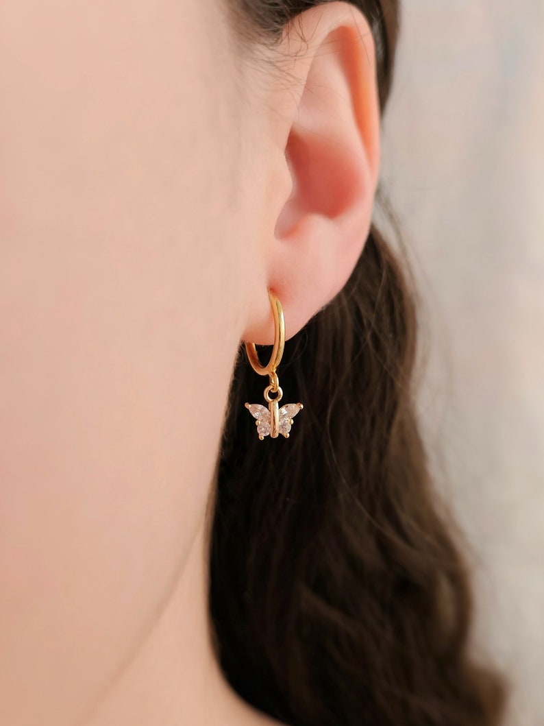 Gilded Silver Butterfly Studs - UNJELLIC