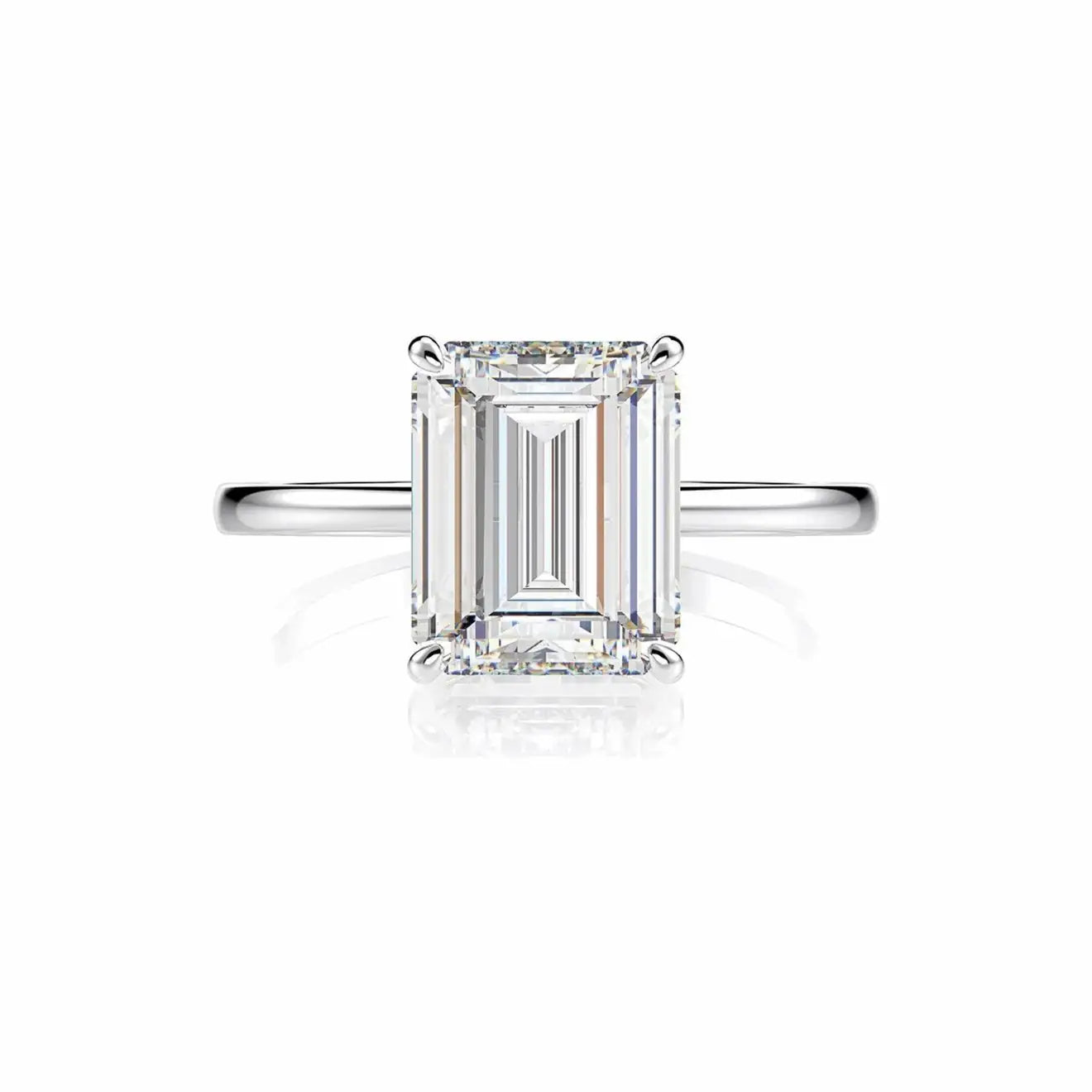 Emerald 925 Sterling Silver Ring — green stone silver ring for women, India