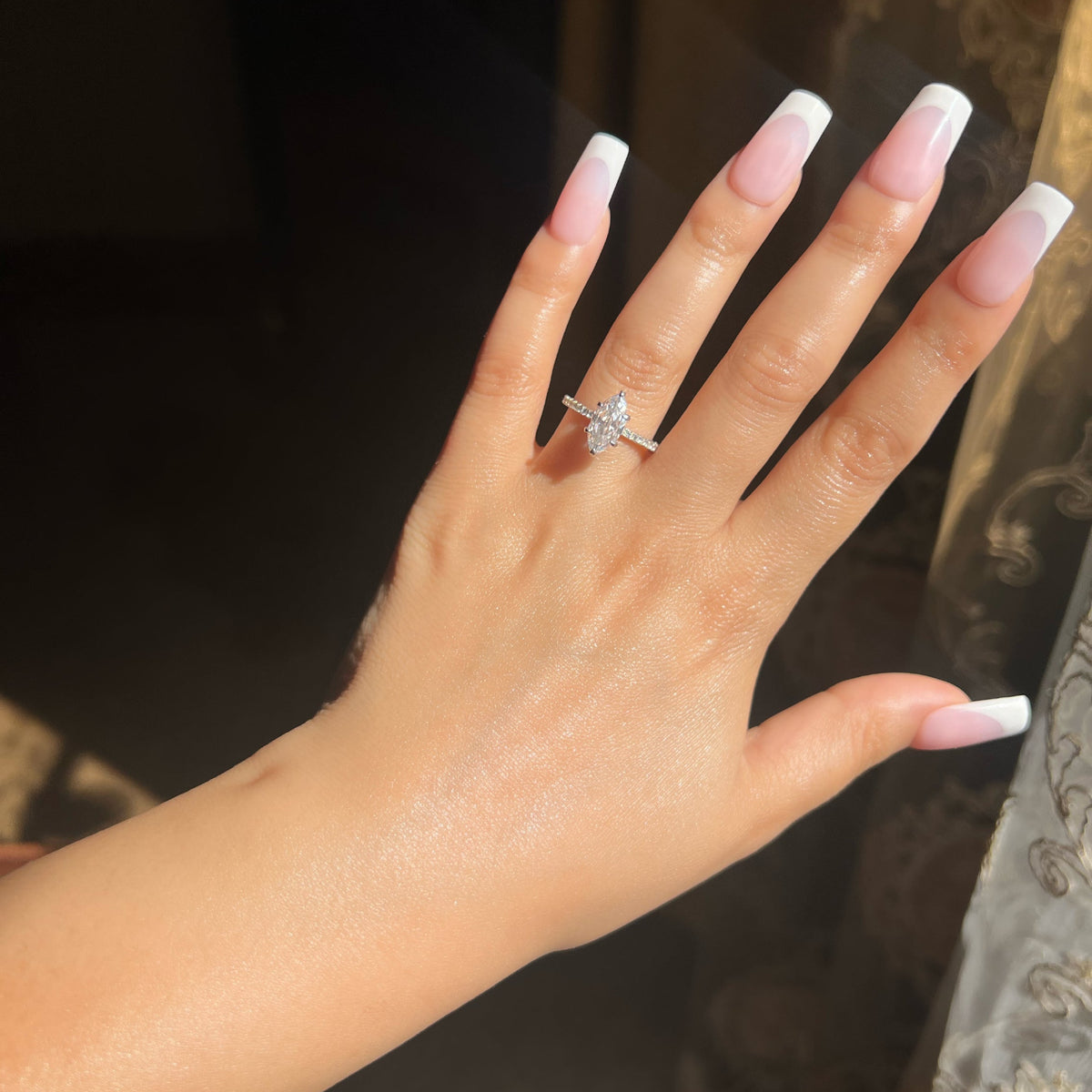 The Evermore Marquise Ring — limited edition 925 sterling silver promise ring, view 2