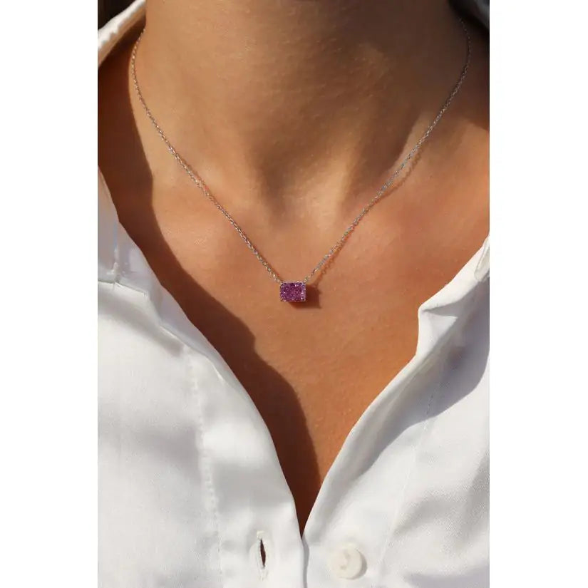 Serenade 925 silver necklace worn — elegant pendant necklace, adjustable chain